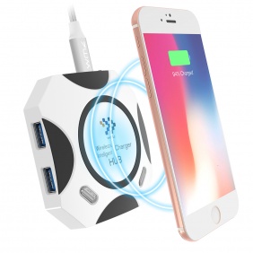 Wireless charger with usb ports