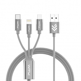 Lightning Cable+Type C Connectors+Micro USB 3 in 1 Charging Cable