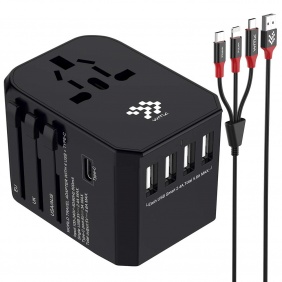 Universal Travel Adapter - All in One Worldwide AC Plug Power Adapter with 4 Sma