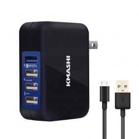 USB Wall Charger Multi Port, WMZ 4-Port Quick Charge 2.0 USB Wall Charger Portable Travel Charger for Samsung Galaxy 